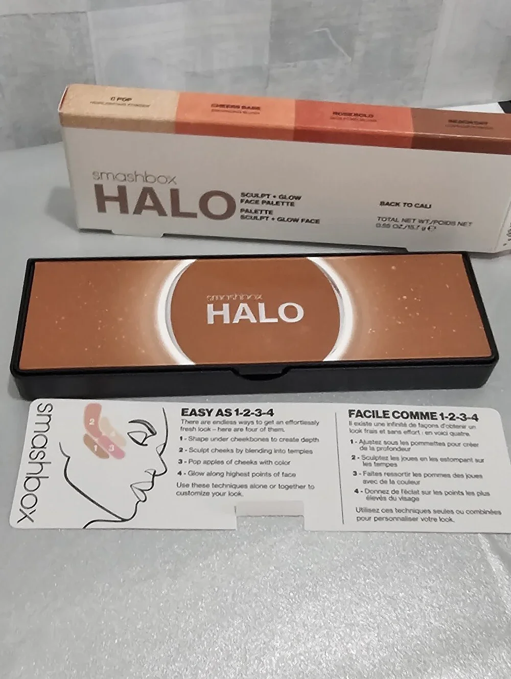 Smashbox Halo Sculpt Glow Palette Contour Blush Highlighter - Back To Cali